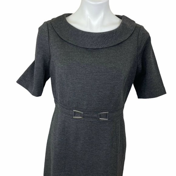 WHITE HOUSE BLACK MARKET GRAY SIZE 10 PONTE KNIT W - Picture 3 of 12